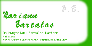 mariann bartalos business card